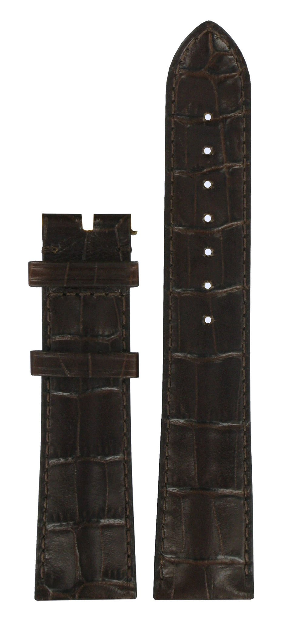 Tissot T71863254 & T71363234 XL Watch Band T610030633 Dark Brown Leather 21 mm Sculpture Line - Watch Plaza