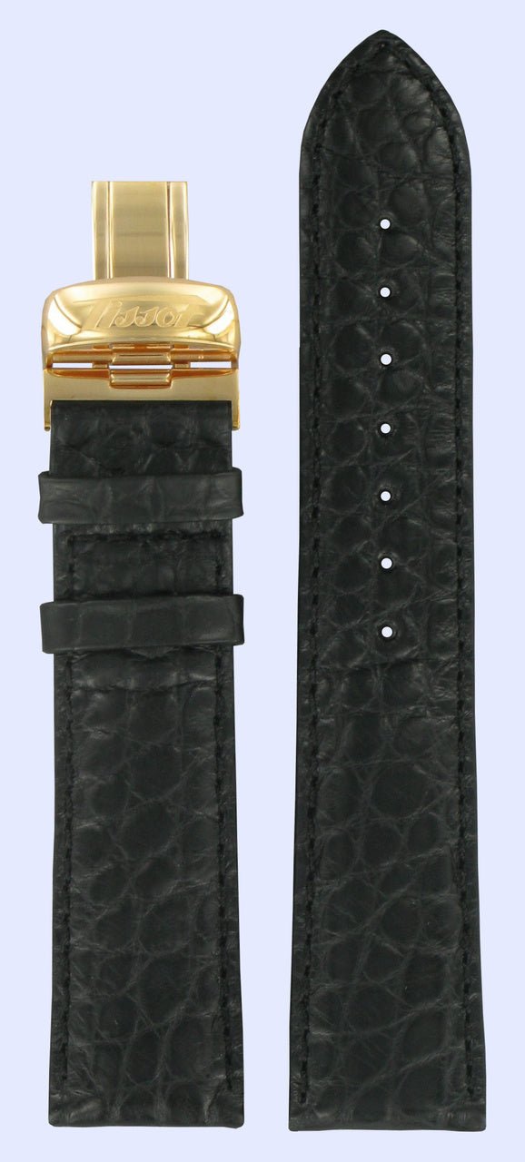 Tissot T71872533 Watch Band T600013370 Black Leather 20 mm Heritage - Watch Plaza