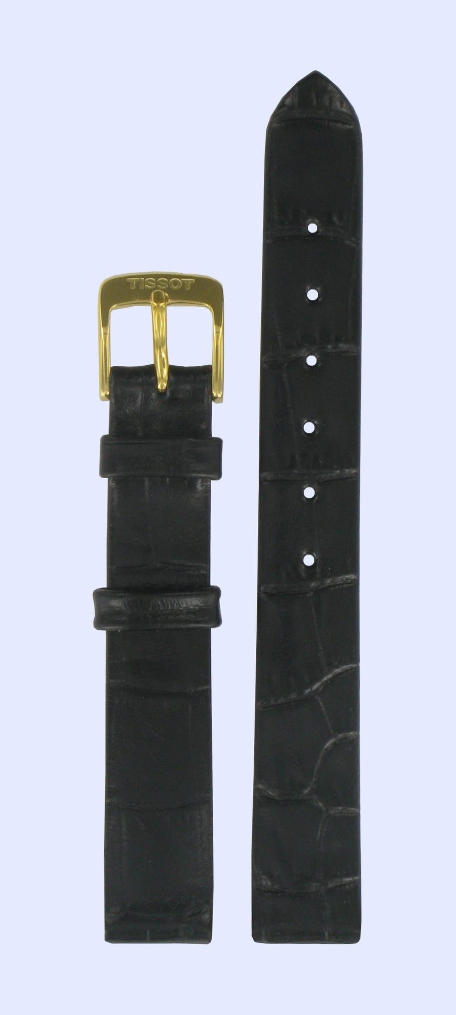 Tissot T7231, T7133, T7221, T7123 T - Gold Watch Band T600013038 Black Leather 13 mm Orinda - Watch Plaza