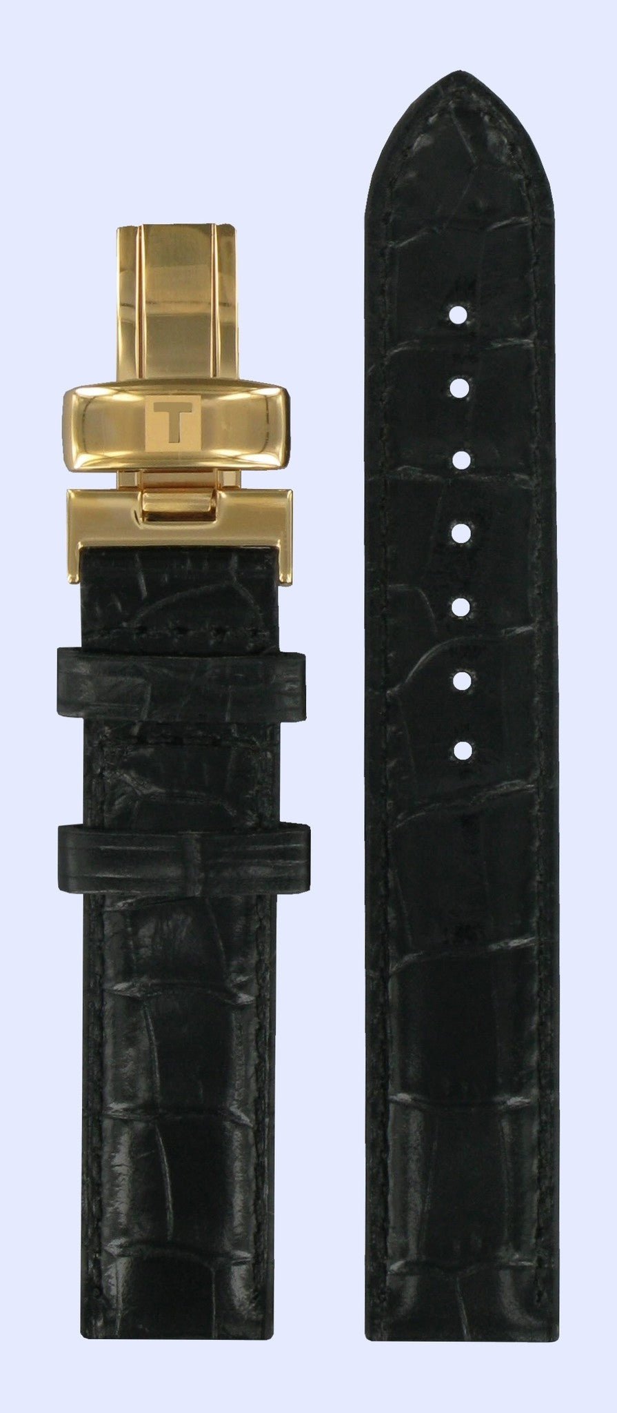 Tissot T906217A Watch Band T600029085 Black Leather 16 mm Chrono Lady - Watch Plaza