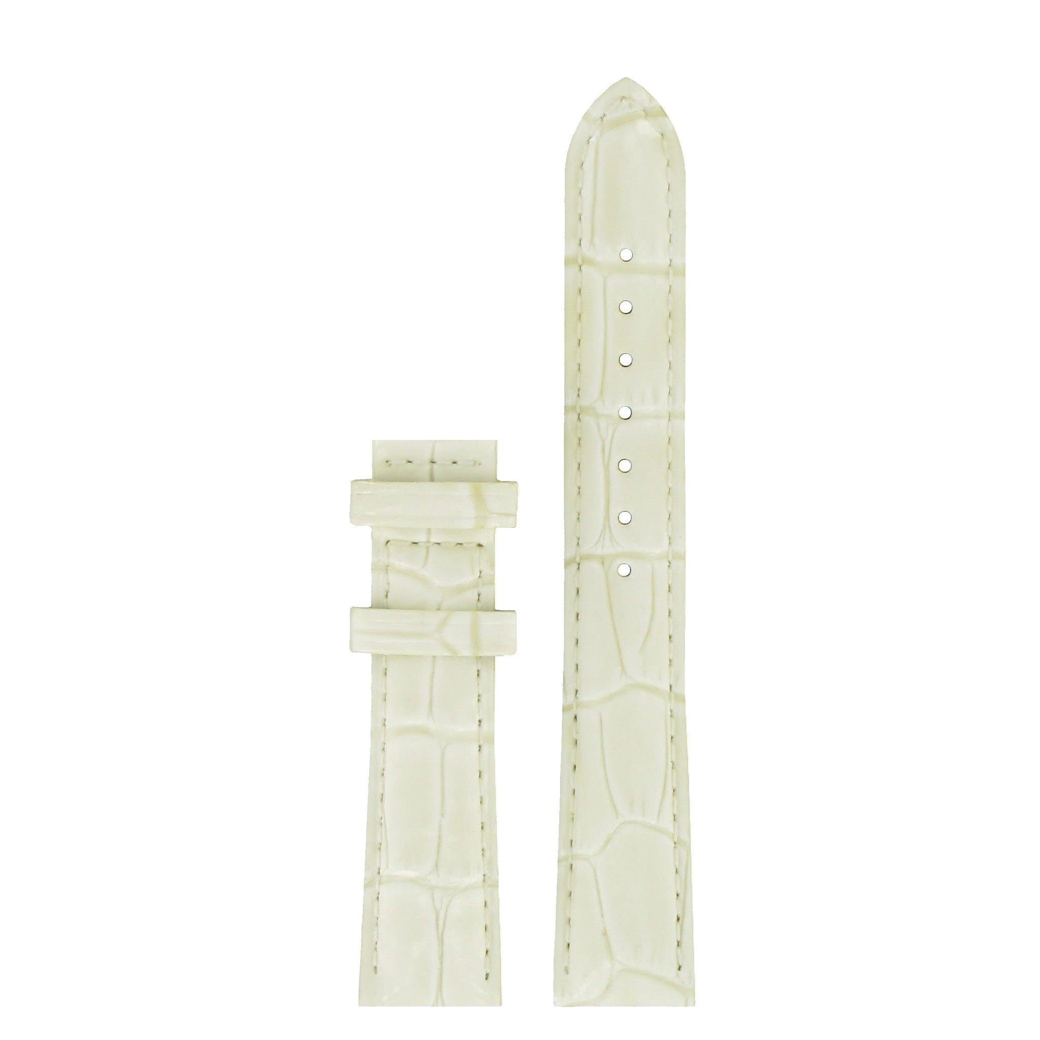 Tissot T9070071610601 Watch Band T610033145 White Leather 16 mm T - Wave - Watch Plaza