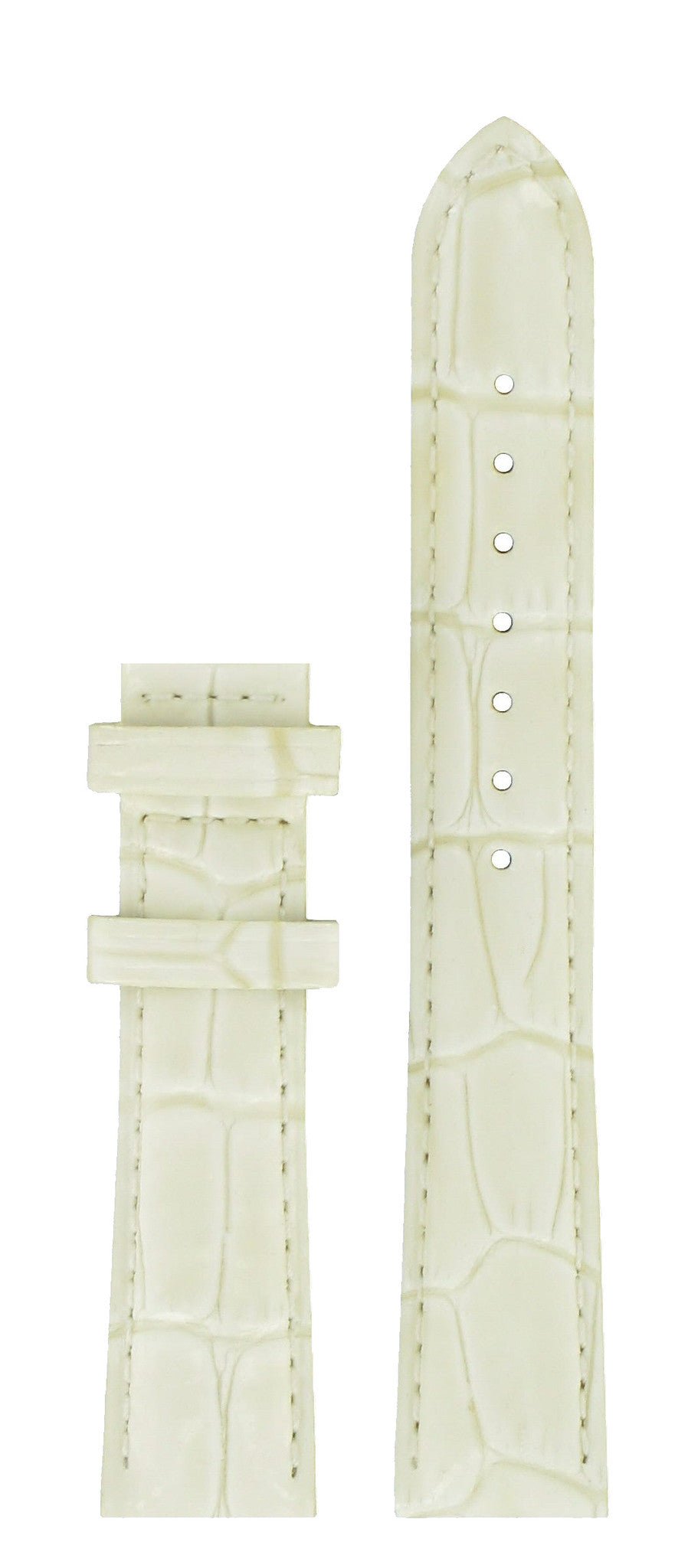 Tissot T9070071610601 Watch Band T610033145 White Leather 16 mm T - Wave - Watch Plaza