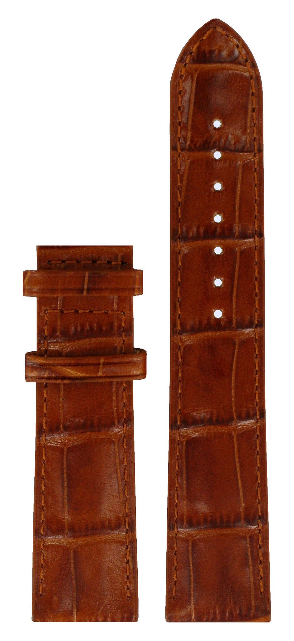 Tissot T907407A Watch Band T610031279 Brown Leather 20 mm Carson - Watch Plaza