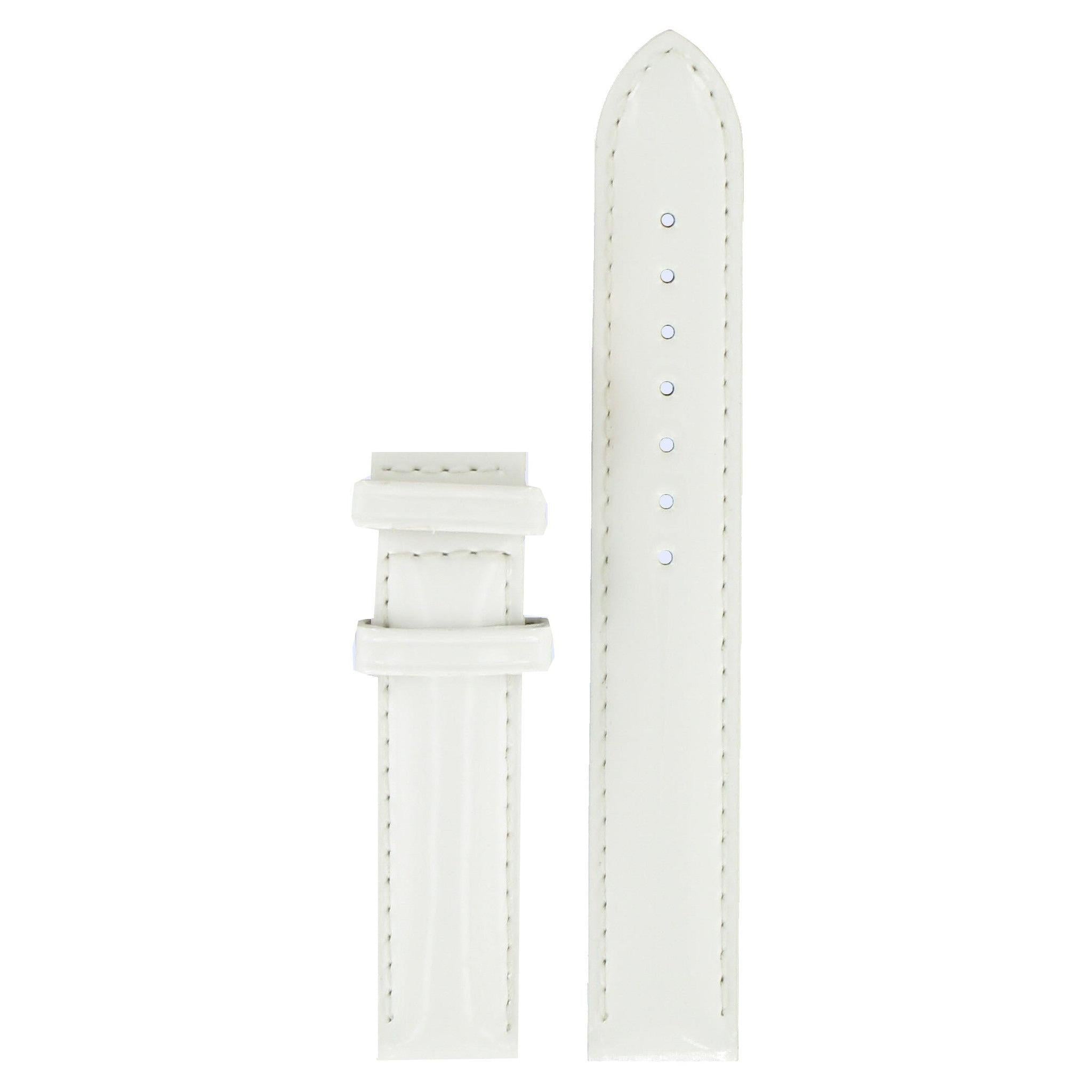 Tissot T908209A Watch Band T610031891 White Leather 16 mm Cera - Watch Plaza