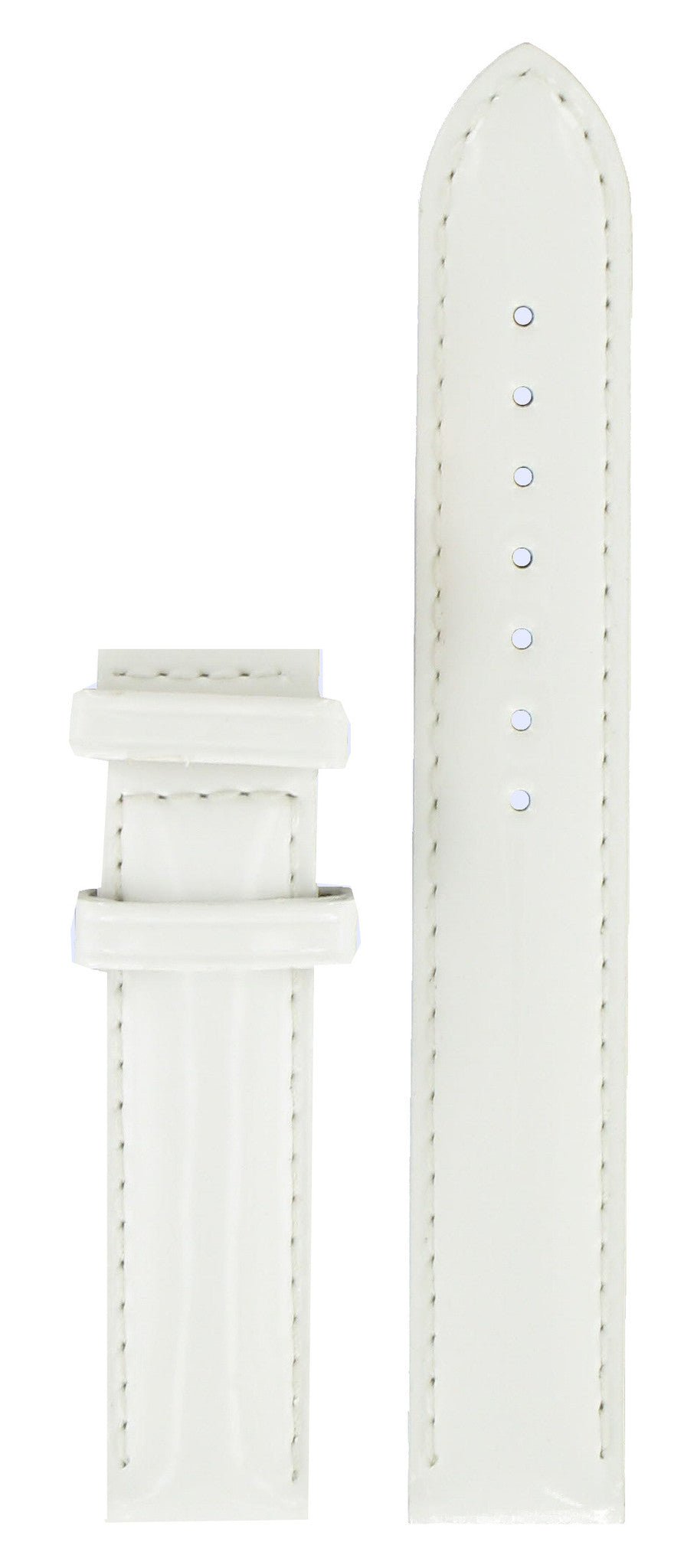 Tissot T908209A Watch Band T610031891 White Leather 16 mm Cera - Watch Plaza