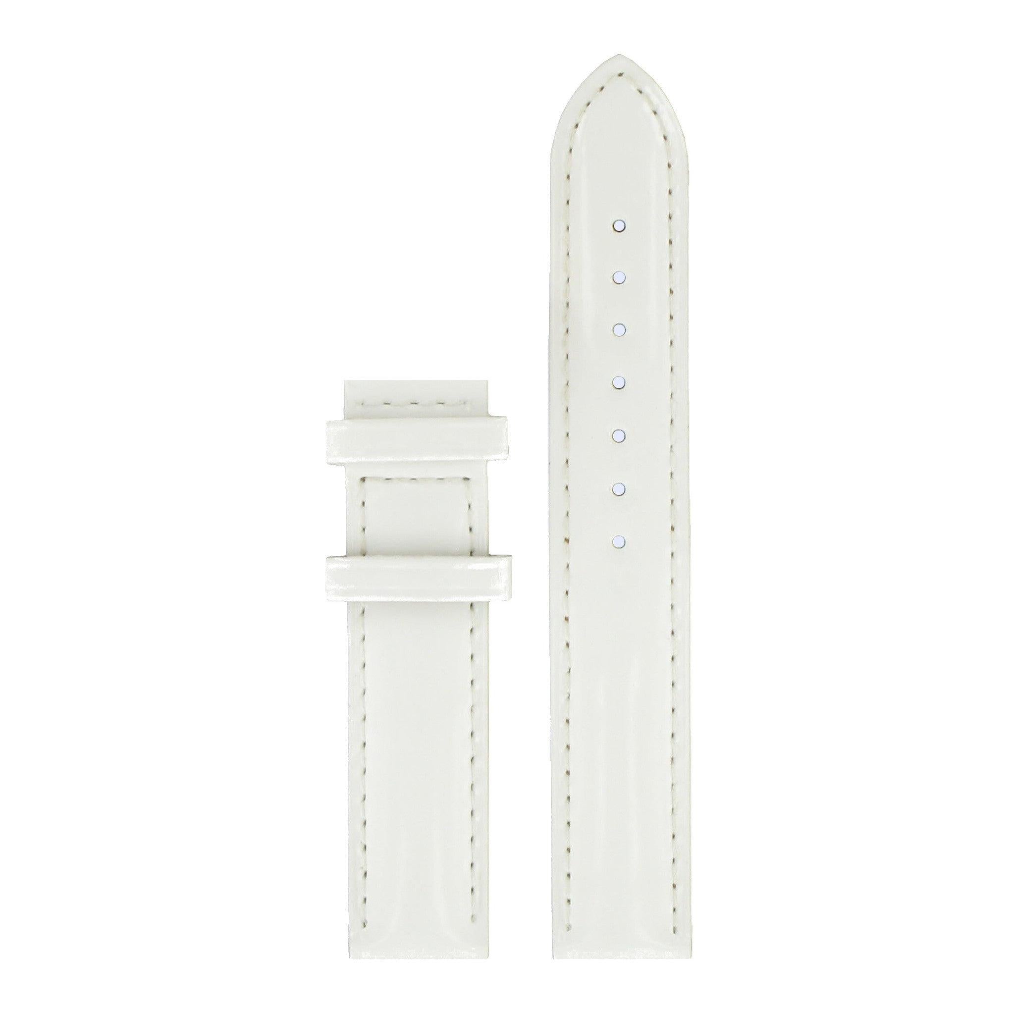 Tissot T908309A Watch Band T610031894 White Leather 16 mm Cera - Watch Plaza