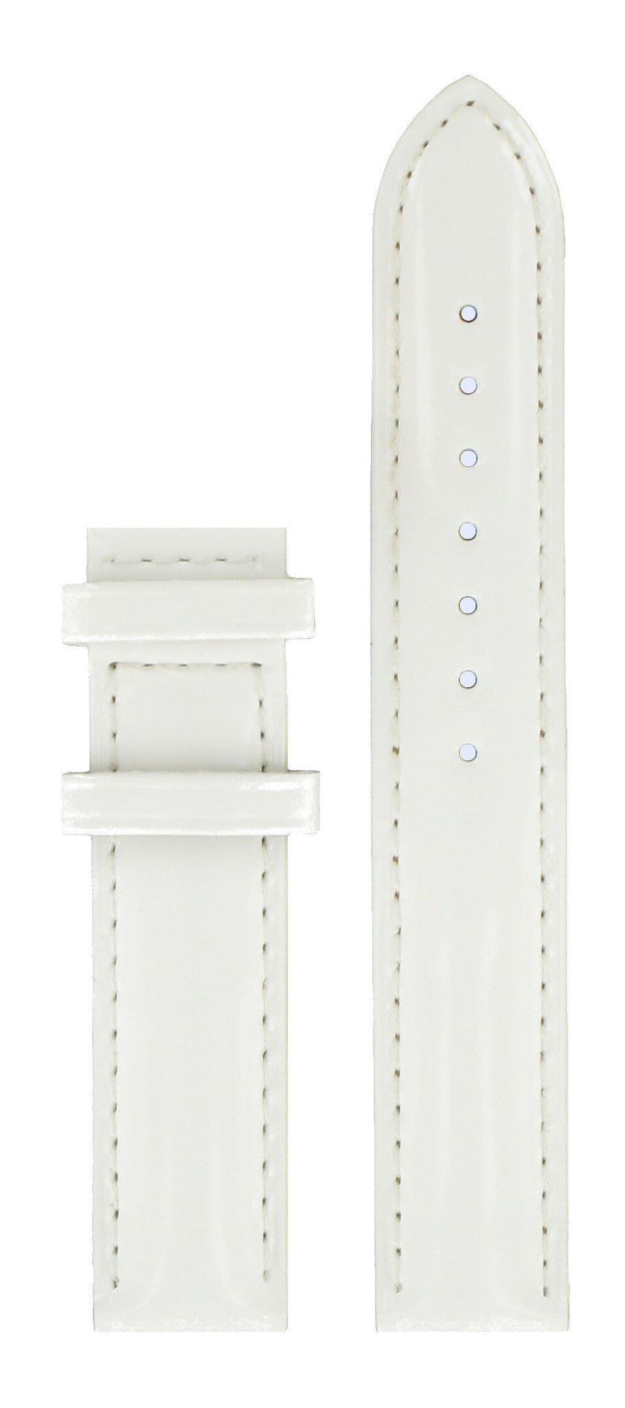 Tissot T908309A Watch Band T610031894 White Leather 16 mm Cera - Watch Plaza