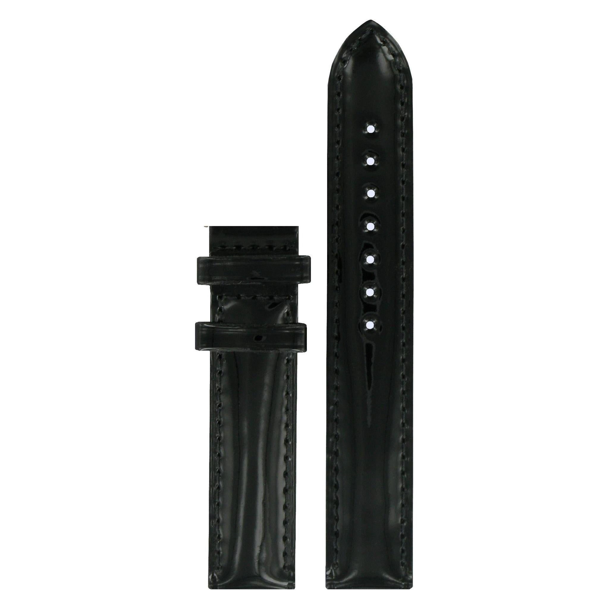 Tissot T908309A Watch Band T610031896 Black Leather 16 mm Cera - Watch Plaza