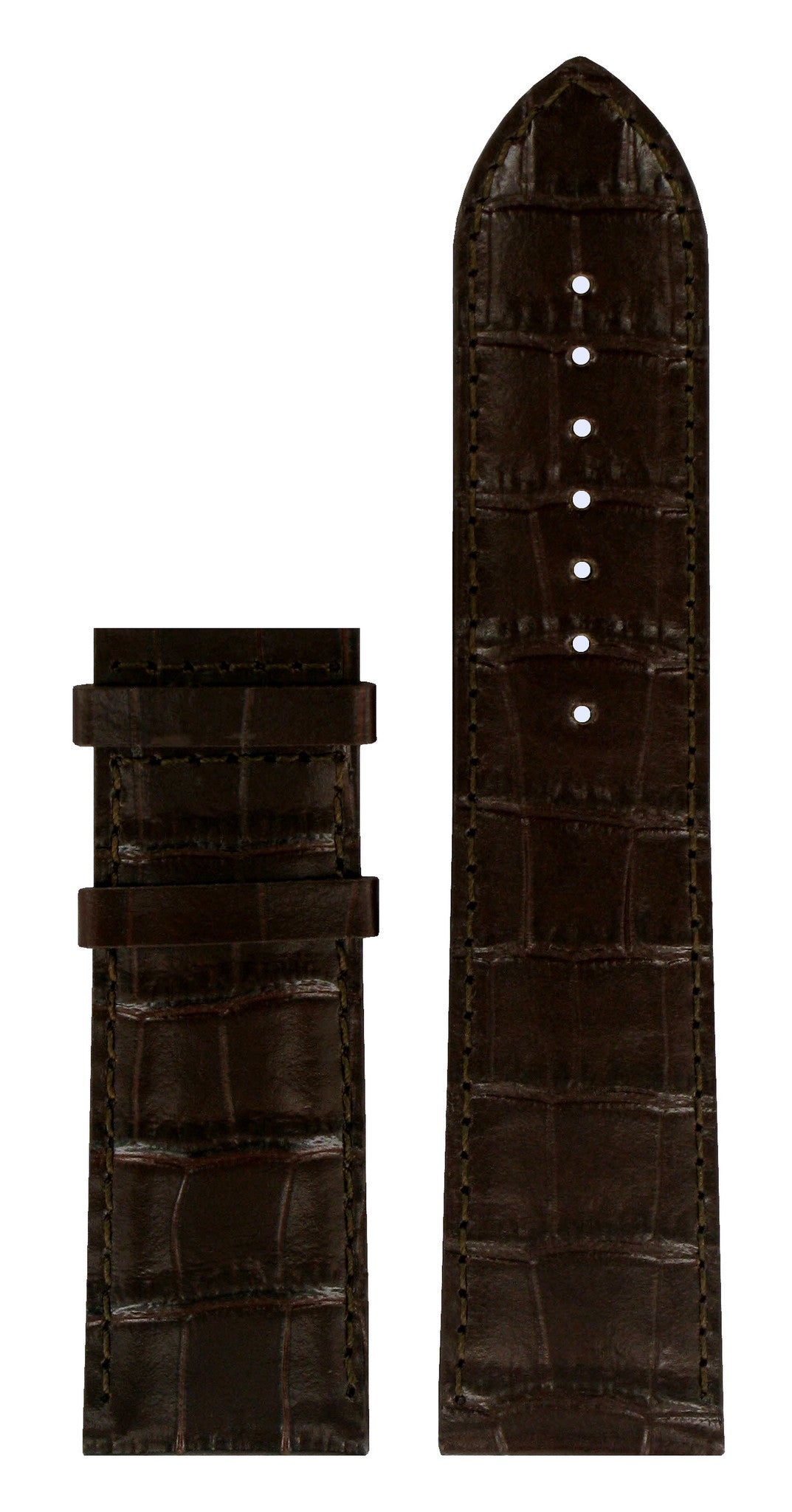 Tissot T911535A Watch Band T610031919 Dark Brown Leather 24 mm New Helvetia - Watch Plaza