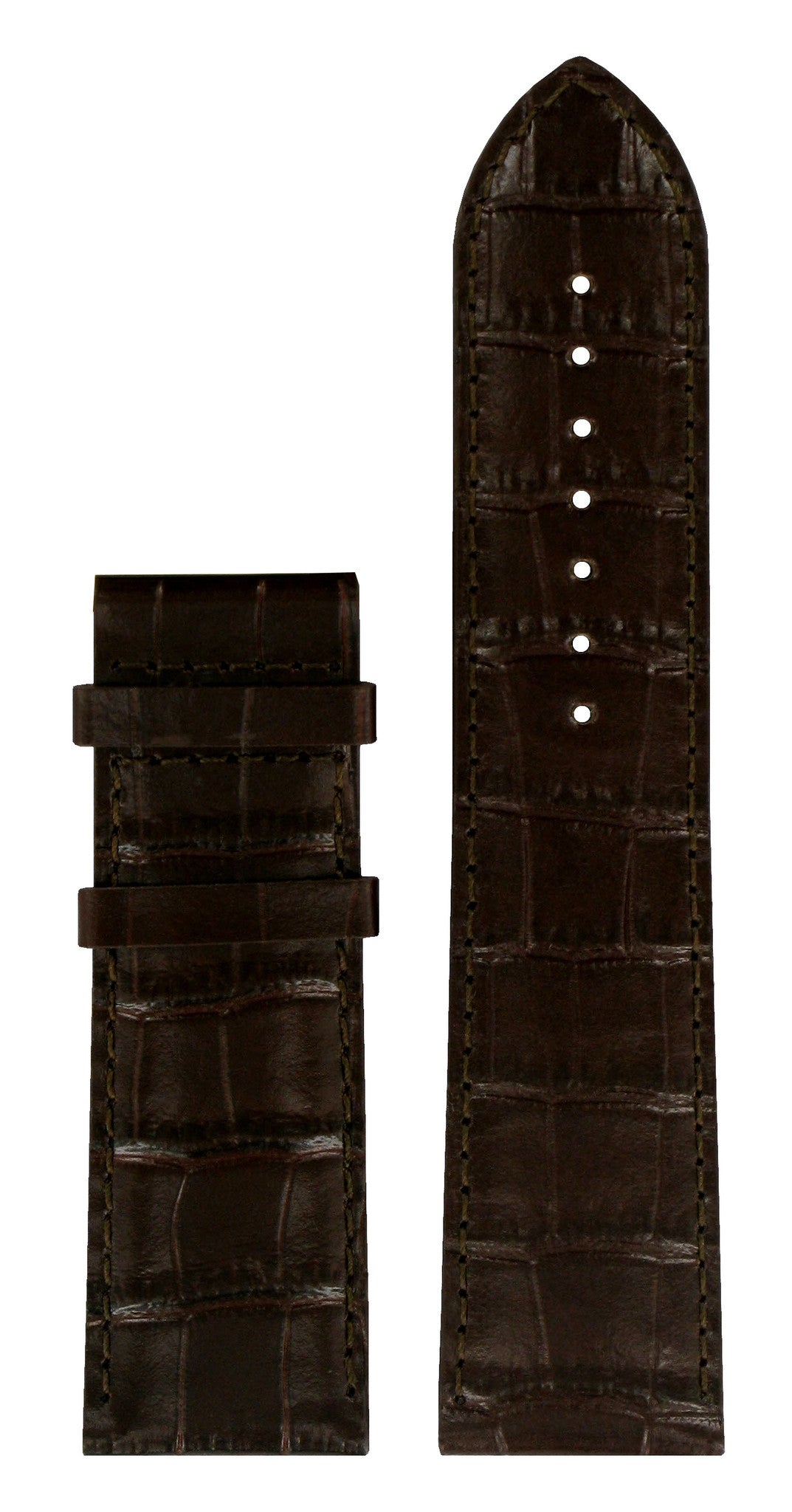 Tissot T911535A - XL Watch Band T610031920 Dark Brown Leather 24 mm New Helvetia - Watch Plaza