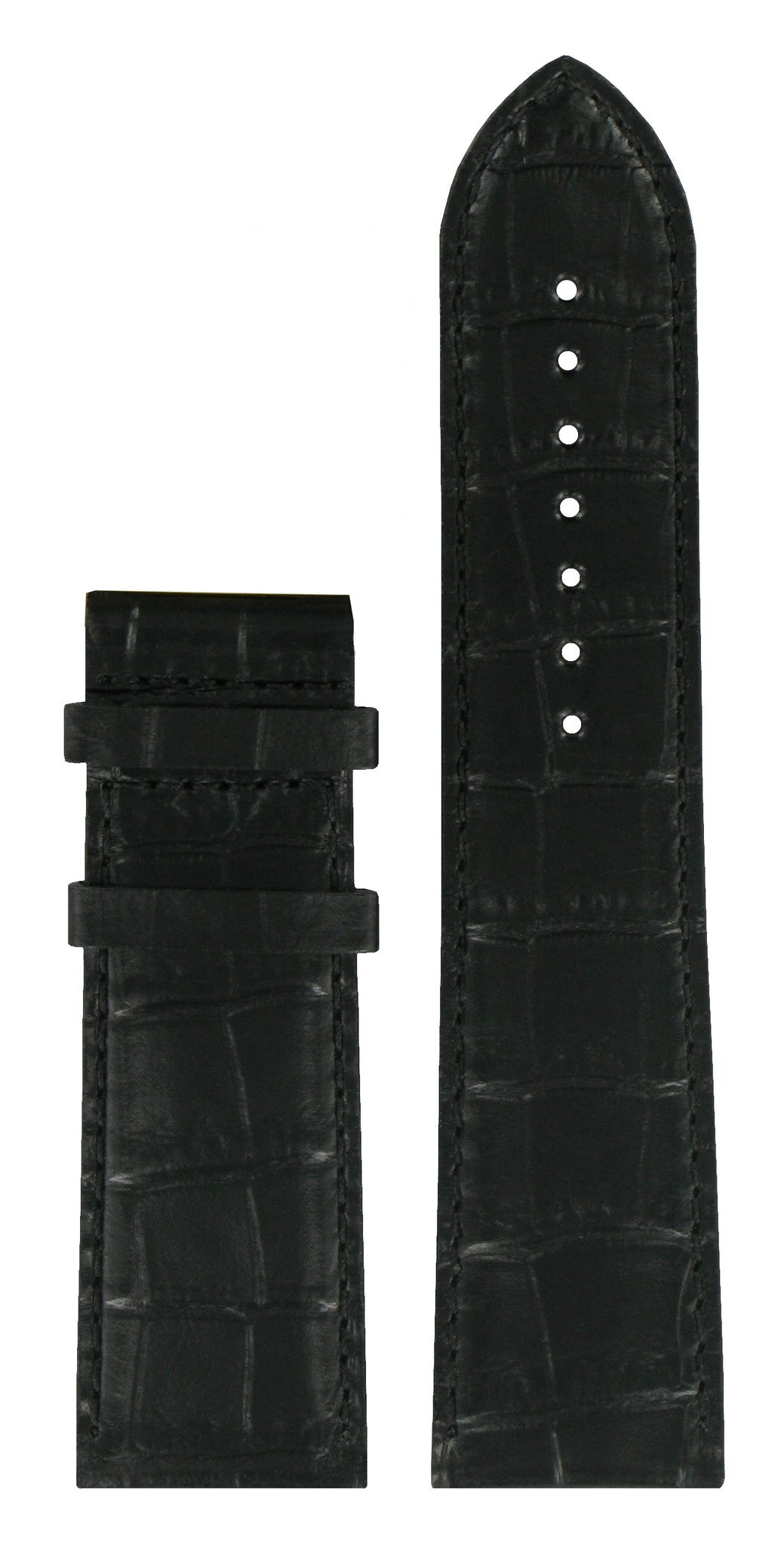 Tissot T911535A XL Watch Band T610031924 Black Leather 24 mm New Helvetia - Watch Plaza