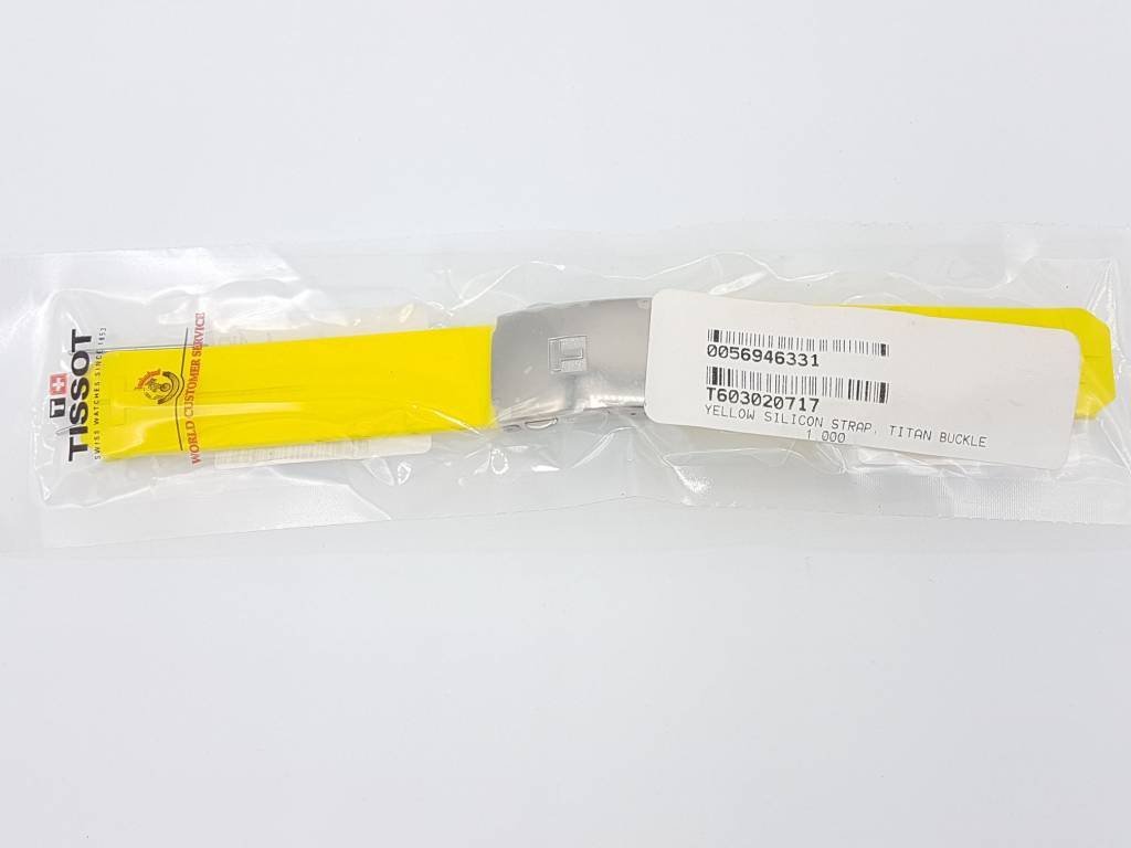 Tissot Z253 / Z353 - Nascar Watch Band T603020717 Yellow Silicone 20 mm T - Touch - Watch Plaza