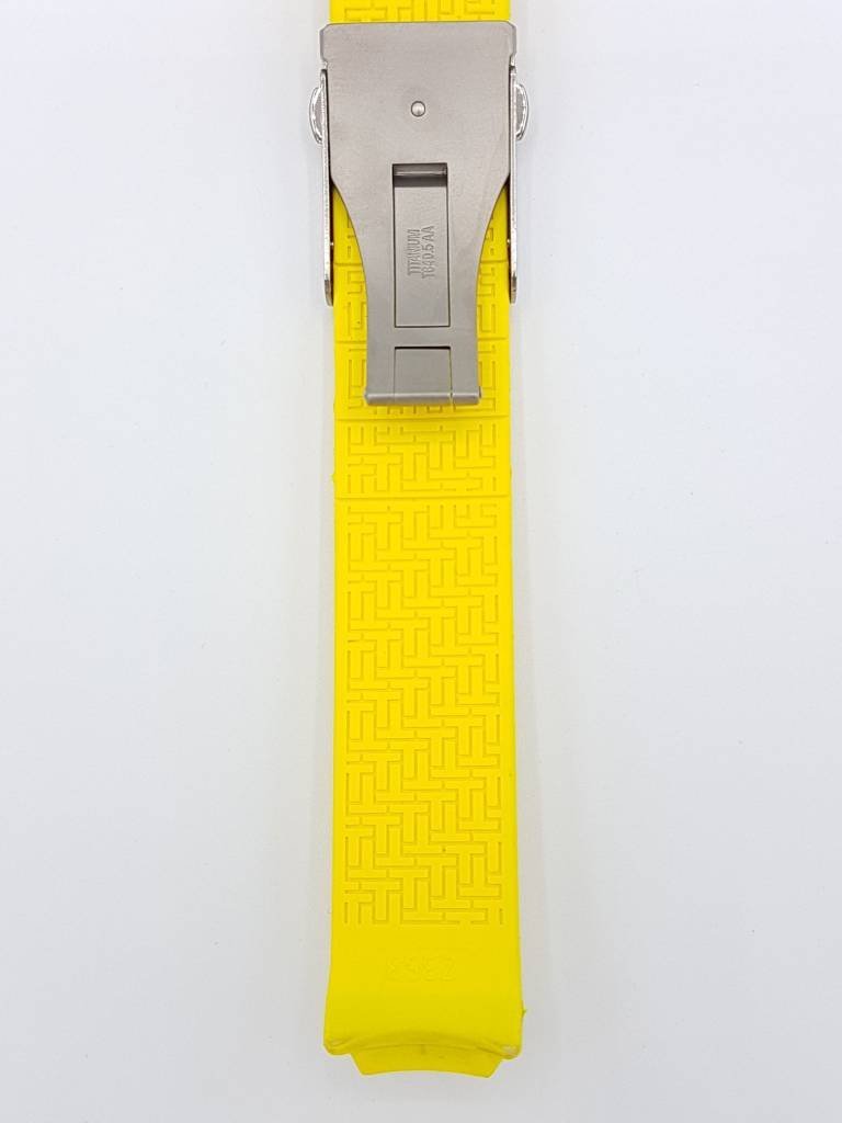 Tissot Z253 / Z353 - Nascar Watch Band T603020717 Yellow Silicone 20 mm T - Touch - Watch Plaza