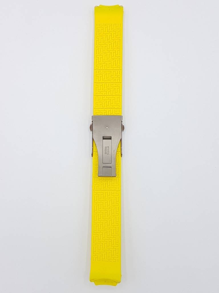 Tissot Z253 / Z353 - Nascar Watch Band T603020717 Yellow Silicone 20 mm T - Touch - Watch Plaza