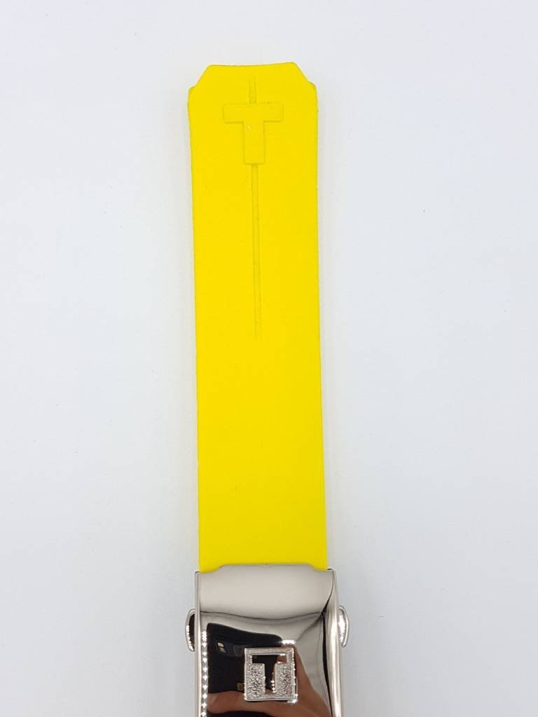 Tissot Z253 / Z353 - Nascar Watch Band T603020717 Yellow Silicone 20 mm T - Touch - Watch Plaza