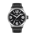 TW - Steel Analog watch Marc Coblen TWMC54 black leather strap 50mm black dial - Watch Plaza