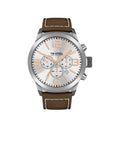 TW - Steel Marc Coblen TWMC11 chronograph watch men with brown leather strap 42mm - Watch Plaza