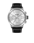 TW - Steel Marc Coblen TWMC60 chronograph watch black 50mm white stitched black strap - Watch Plaza