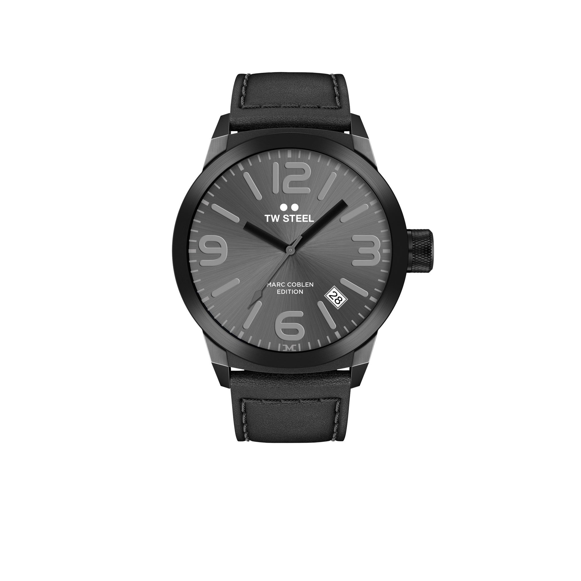 TW - Steel MC Edition TWMC8 black wrist watch men & leather strap original 42mm - Watch Plaza