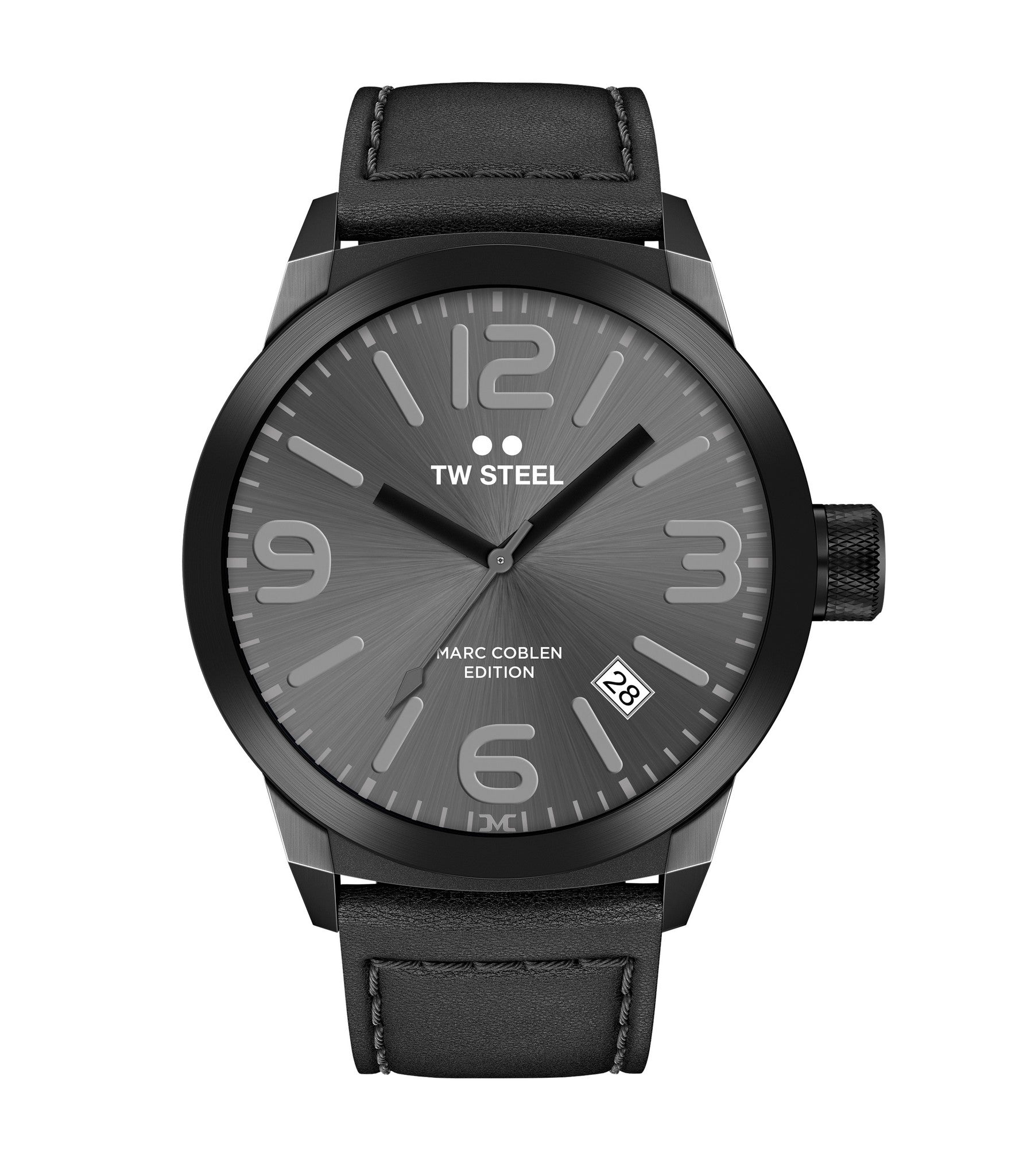 TW - Steel MC Edition TWMC8 black wrist watch men & leather strap original 42mm - Watch Plaza