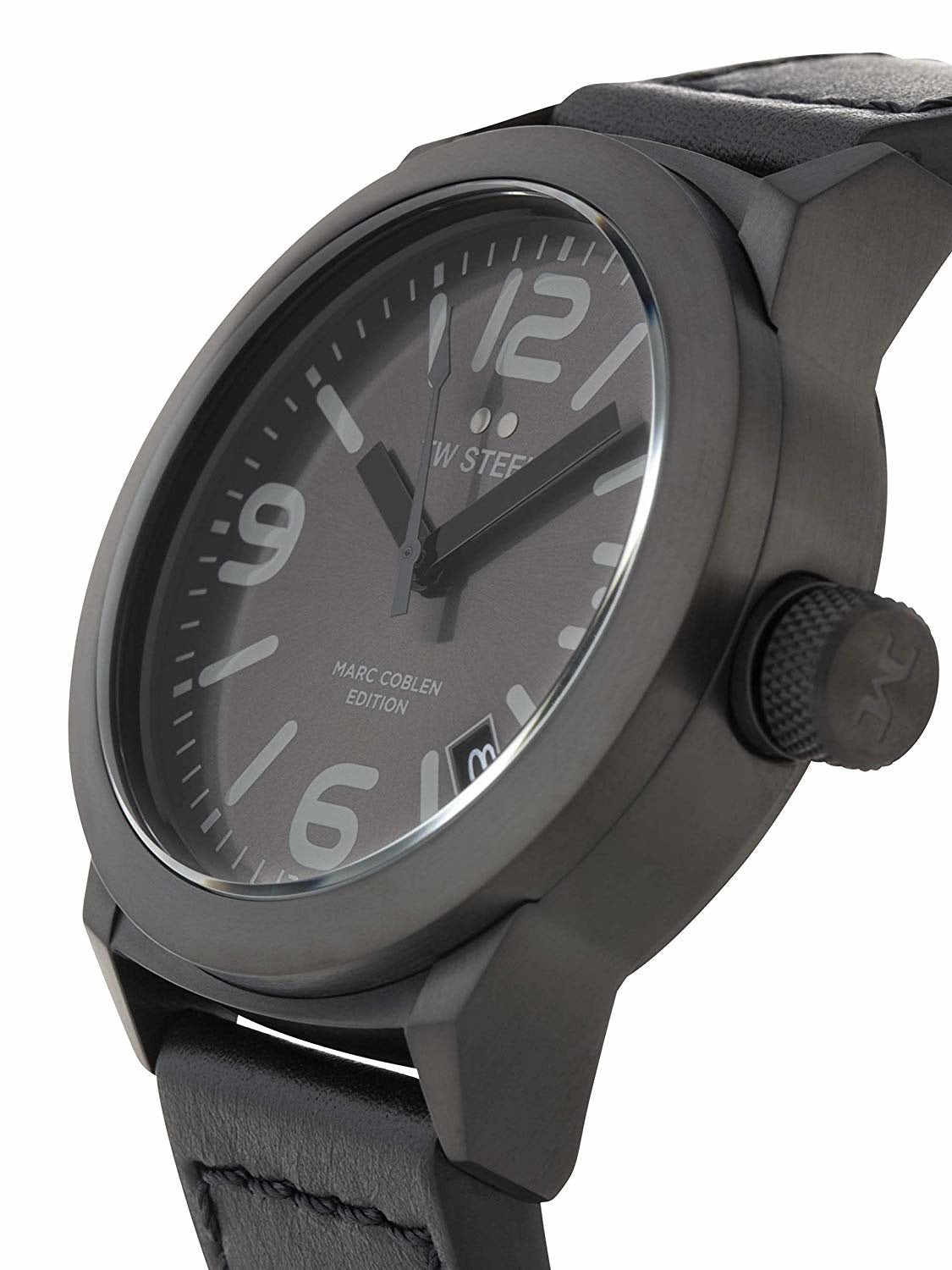 TW - Steel MC Edition TWMC8 black wrist watch men & leather strap original 42mm - Watch Plaza