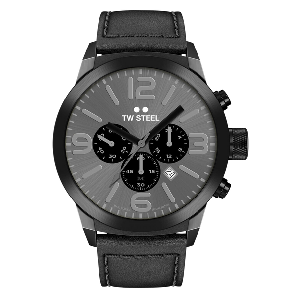 TW - Steel watch Marc Coblen Edition TWMC18 chronograph black & leather strap 42mm - Watch Plaza