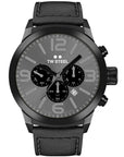 TW - Steel watch Marc Coblen Edition TWMC18 chronograph black & leather strap 42mm - Watch Plaza