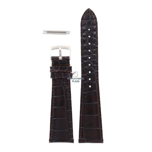Watch Band AR0203 Emporio Armani dark brown leather strap 22mm original - Watch Plaza