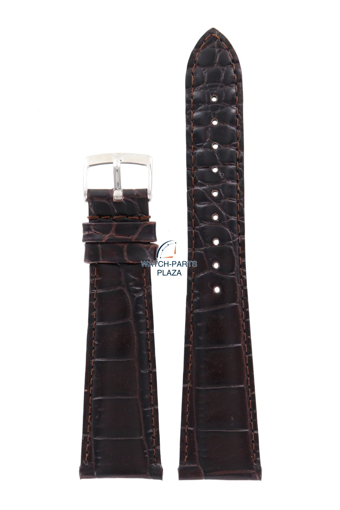 Watch Band AR0203 Emporio Armani dark brown leather strap 22mm original - Watch Plaza