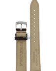 Watch Band AR0204 Emporio Armani dark brown embossed genuine leather strap 18mm - Watch Plaza