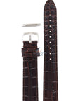 Watch Band AR0204 Emporio Armani dark brown embossed genuine leather strap 18mm - Watch Plaza