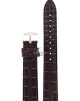 Watch Band AR0204 Emporio Armani dark brown embossed genuine leather strap 18mm - Watch Plaza