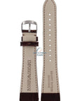 Watch Band AR0248 & AR0255 Emporio Armani dark brown leather strap 22mm original & 4 pins - Watch Plaza