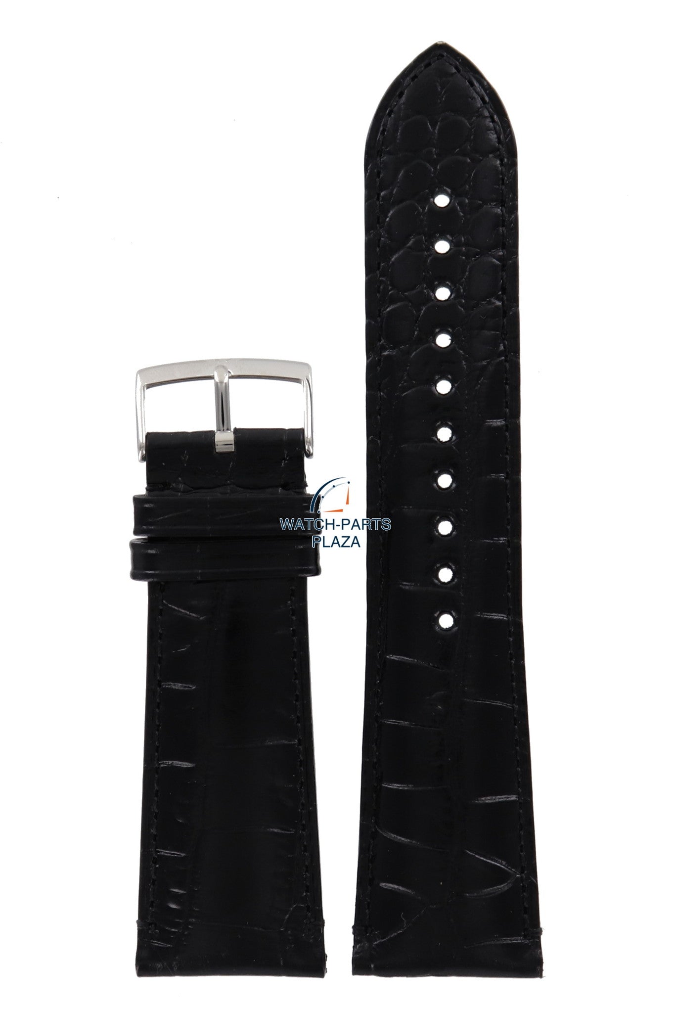 Watch Band AR0263 / AR0342 Emporio Armani Carmelo black leather strap 24mm genuine - Watch Plaza