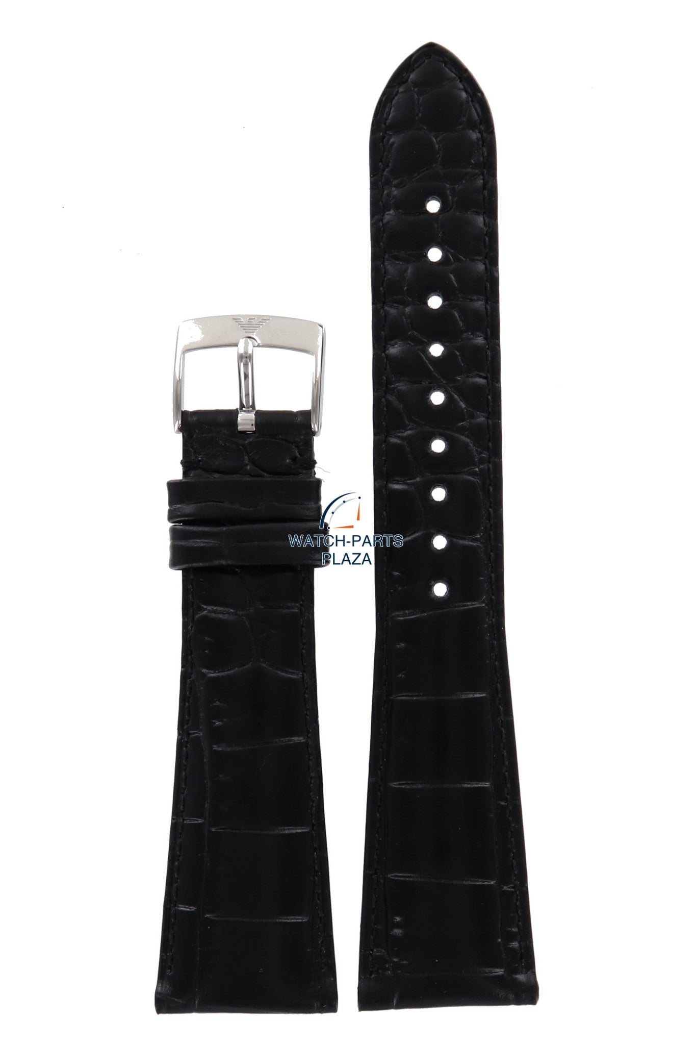 Watch Band AR0284 / AR0292 Emporio Armani black leather strap 22mm original - Watch Plaza