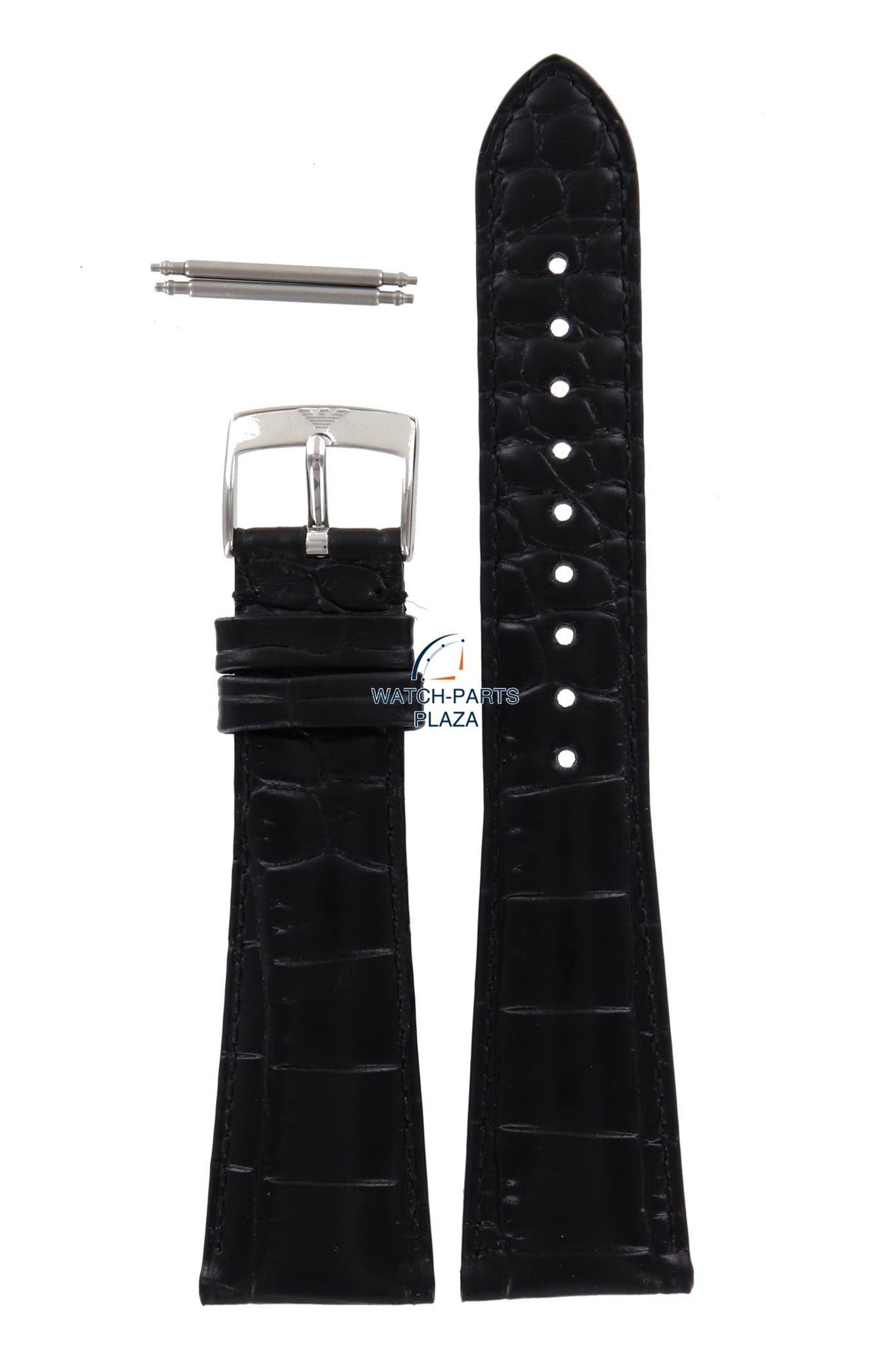 Watch Band AR0284 / AR0292 Emporio Armani black leather strap 22mm original - Watch Plaza