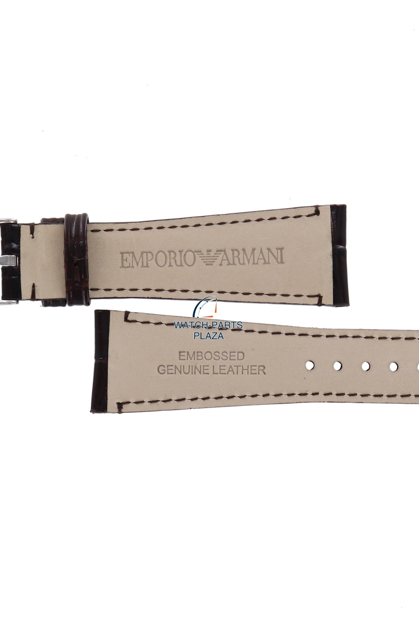 Watch Band AR0285 Emporio Armani dark brown leather strap 22mm original - Watch Plaza