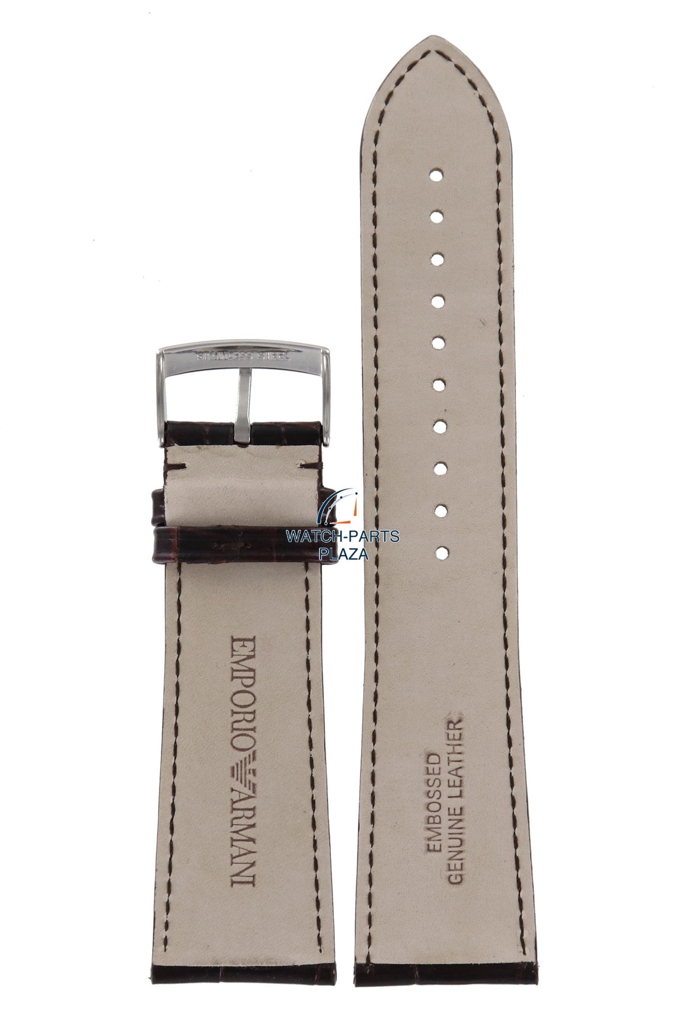 Watch Band AR0402 Emporio Armani Marco brown leather strap 26mm original - Watch Plaza