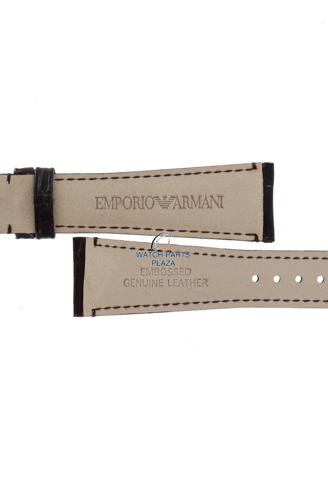 Watch Band AR0403 Emporio Armani Marco Medium brown leather strap 22mm original AR0490 - Watch Plaza