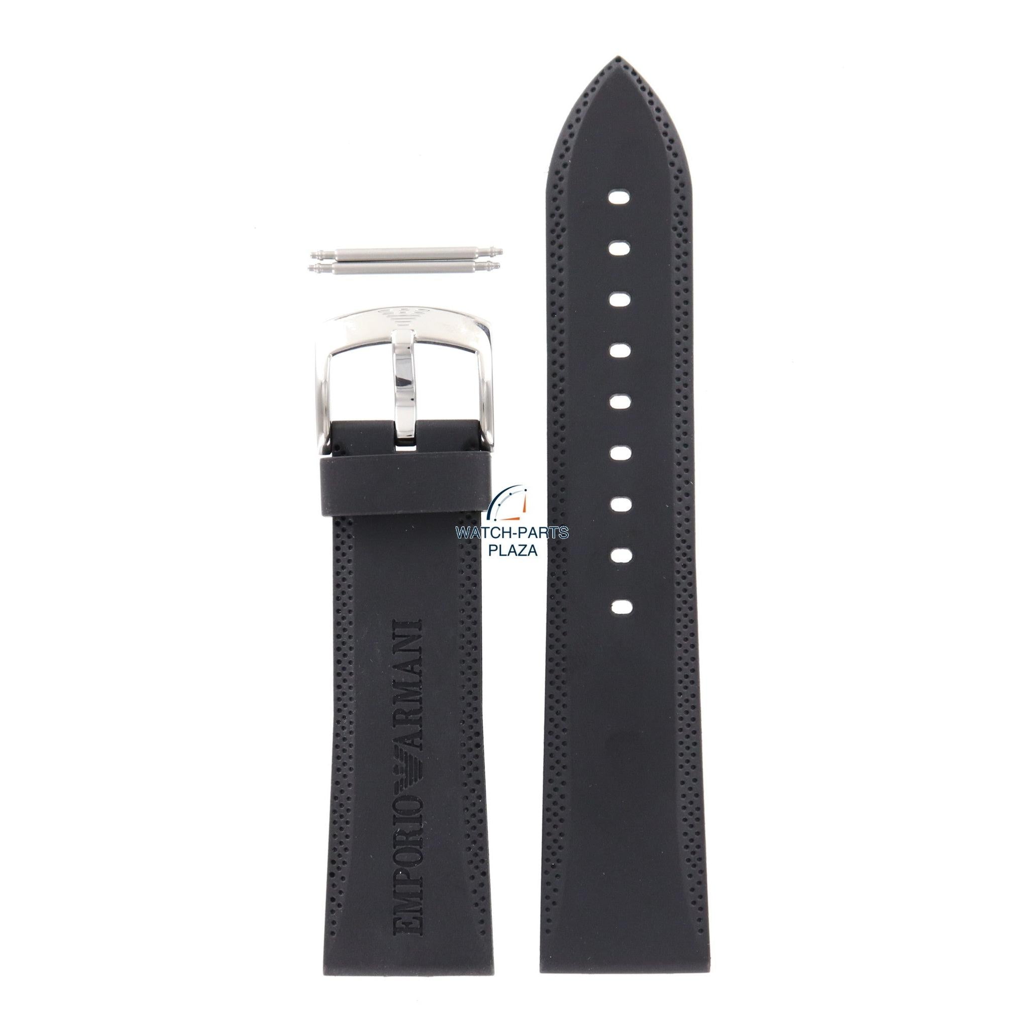 Watch Band AR0593 Emporio Armani black sillicon strap 23mm AR - 4219 Vanilla Scent - Watch Plaza