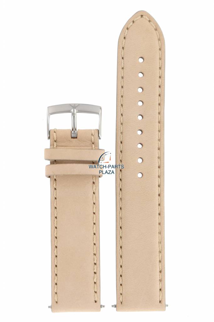 Watch Band AR0619 / AR0621 Emporio Armani Beige Leather Strap 20mm - Watch Plaza