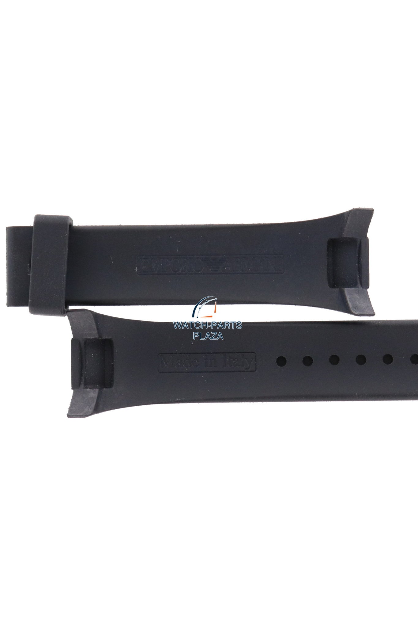 Watch Band AR0800 / AR0801 Emporio Armani black sillicon strap 24mm - Watch Plaza