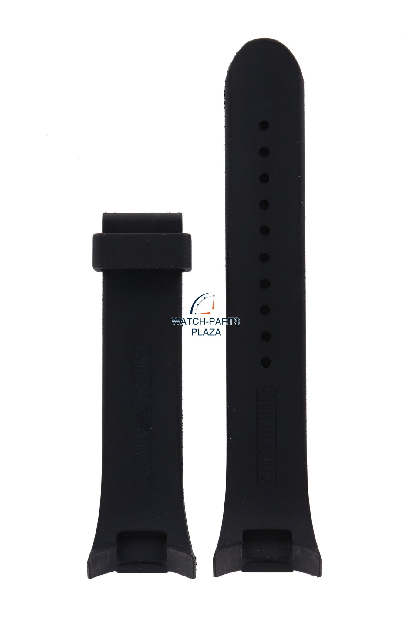 Watch Band AR0800 / AR0801 Emporio Armani black sillicon strap 24mm - Watch Plaza