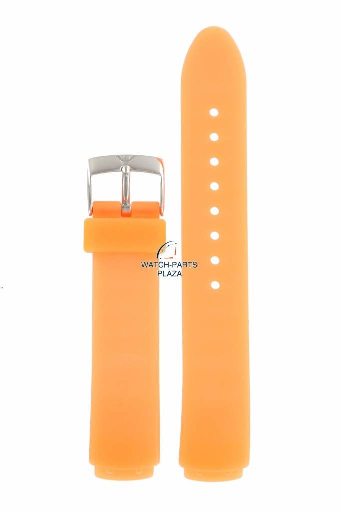 Watch Band AR1025 Emporio Armani Orange Silicon Strap 17mm - Watch Plaza