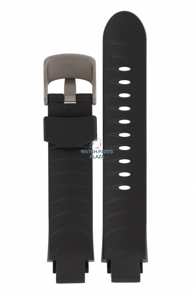 Watch Band AR1100 Emporio Armani Black Silicon Strap 16mm AR - 1128 - Watch Plaza