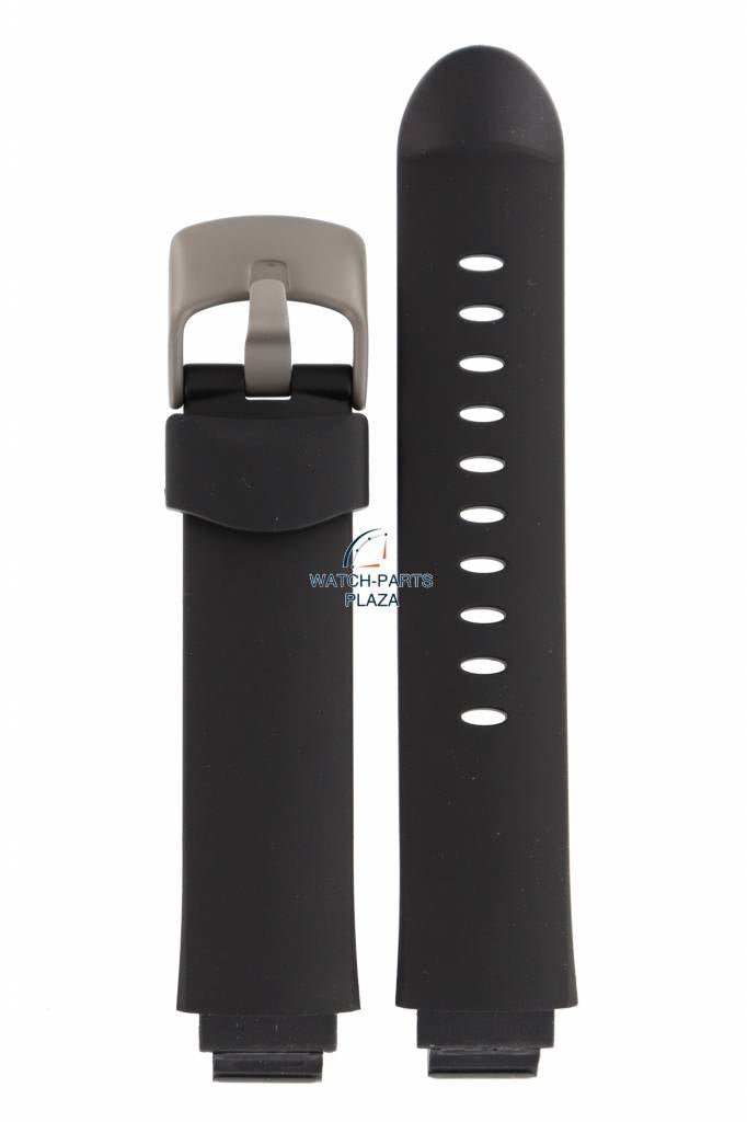 Watch Band AR1100 Emporio Armani Black Silicon Strap 16mm AR - 1128 - Watch Plaza