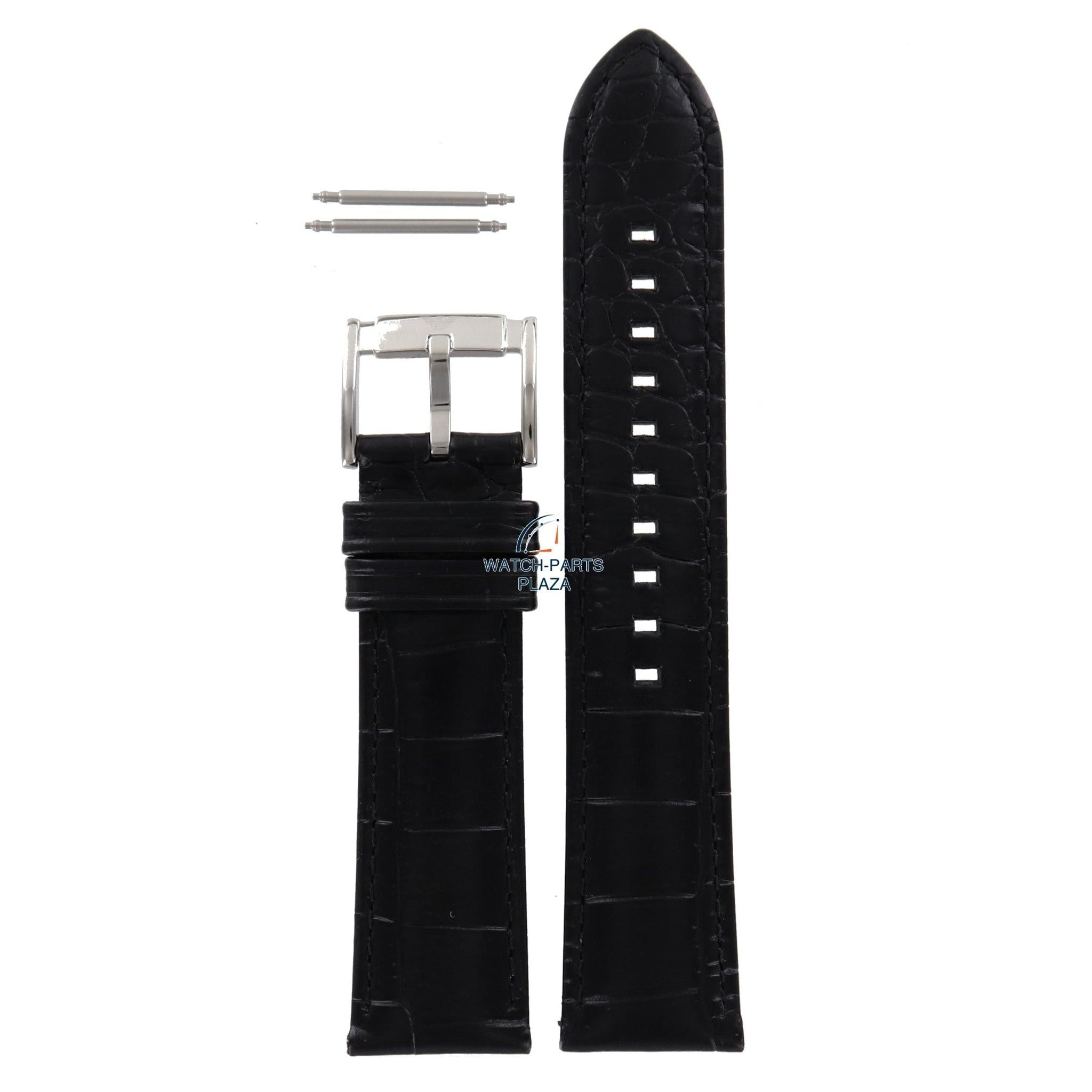 Watch Band AR2411 Emporio Armani Renato black leather strap 22mm - Watch Plaza