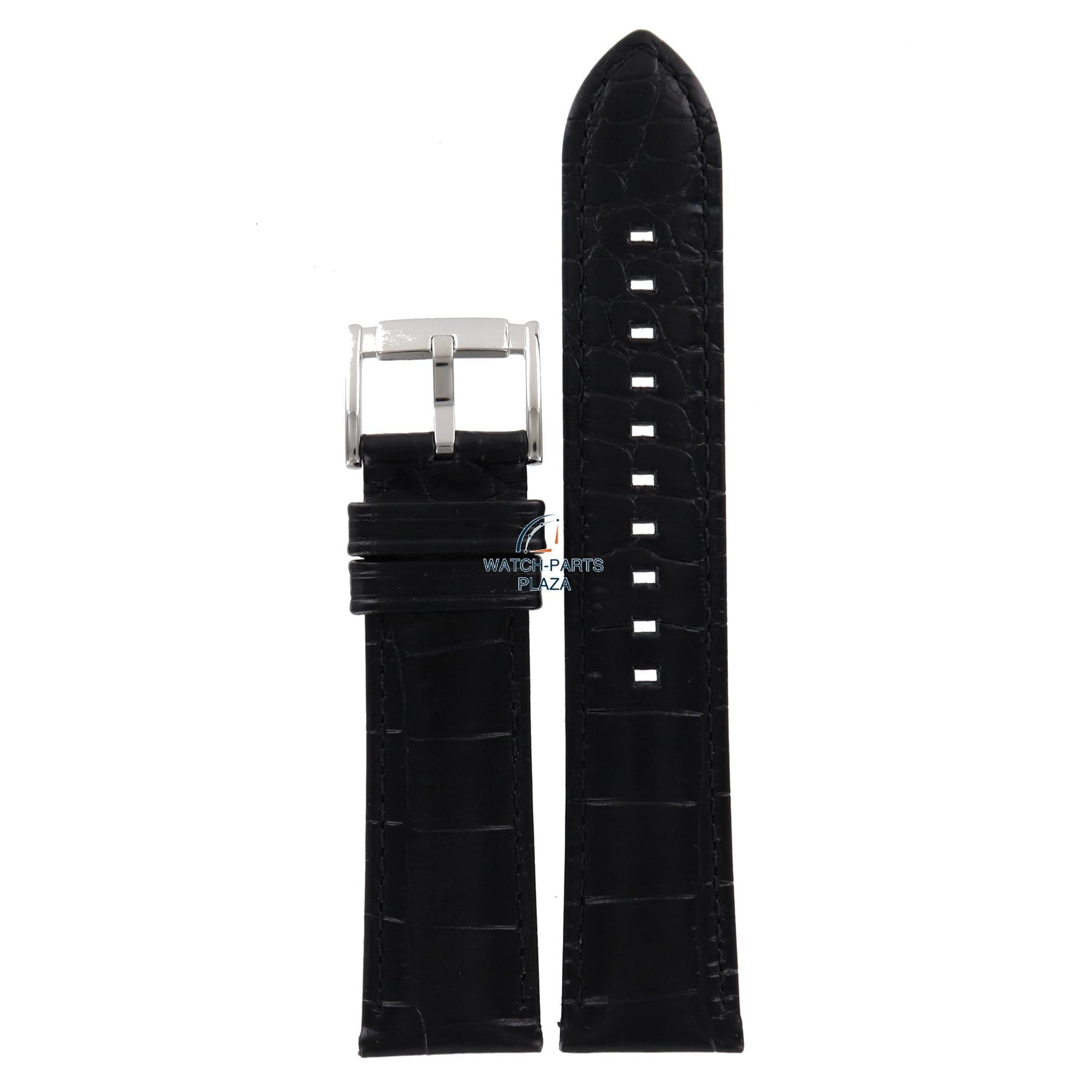 Watch Band AR2411 Emporio Armani Renato black leather strap 22mm - Watch Plaza