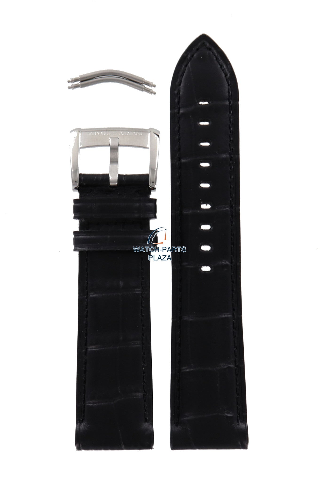 Watch Band AR4608 / AR4622 Emporio Armani Meccanico black leather strap 22mm - Watch Plaza