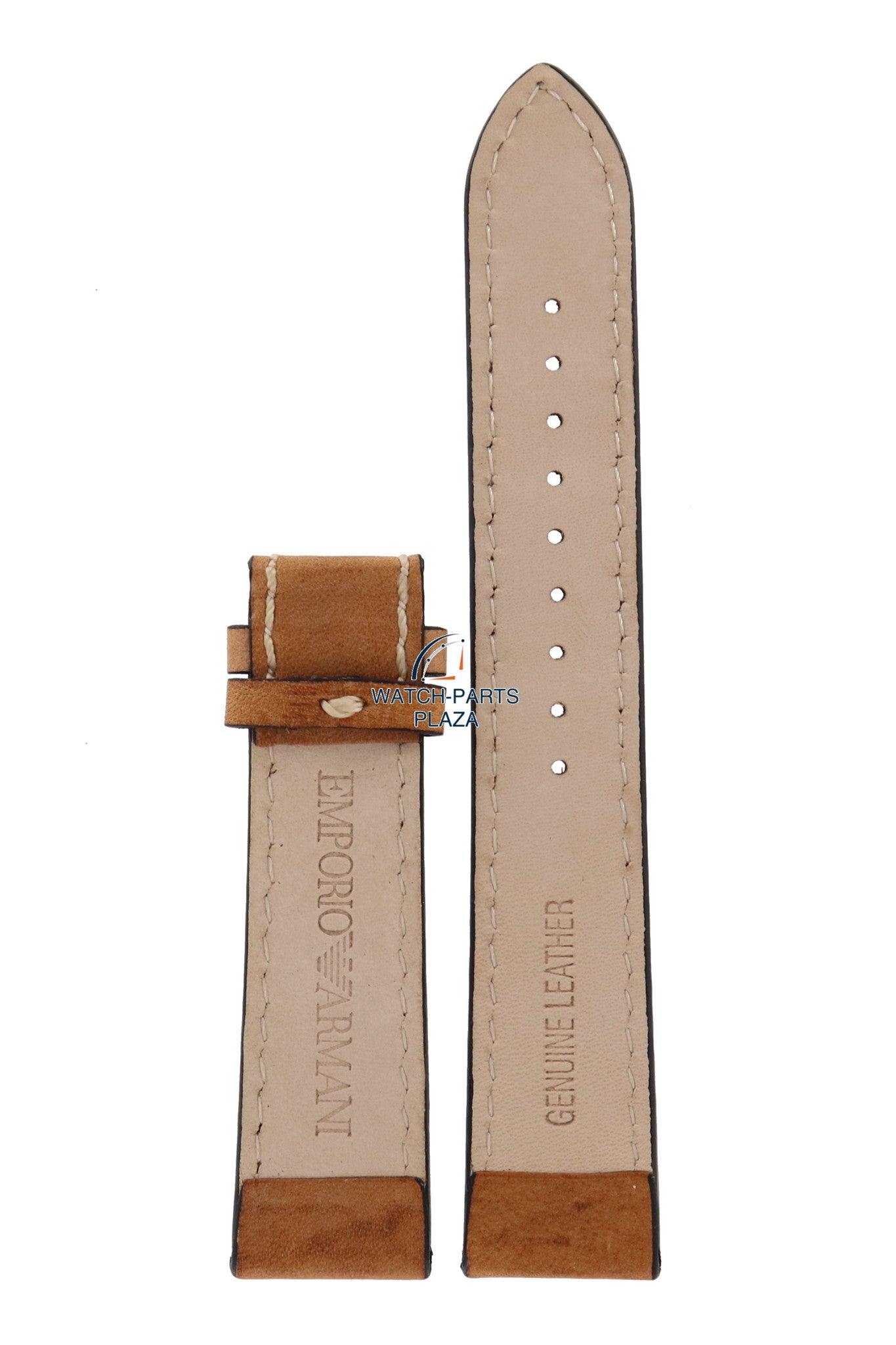 Watch Band AR5324 Emporio Armani brown leather strap 20mm - without clasp - Watch Plaza